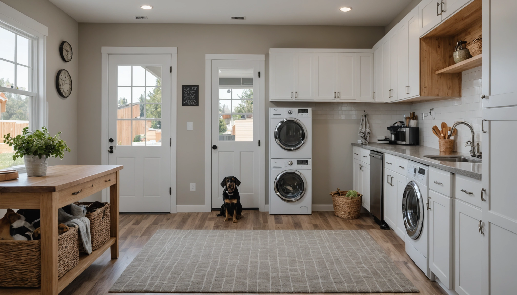 Clean Boise kitchen with pet-friendly cleaning items and natural light
